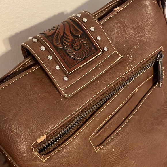 Trinity Ranch Leather Fringe Conceal Carry Purse - Picture 7 of 7